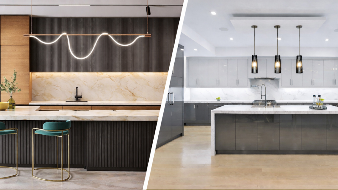 Νέα Γυαλιστερά Χρώματα σε Πάγκους Κουζίνας