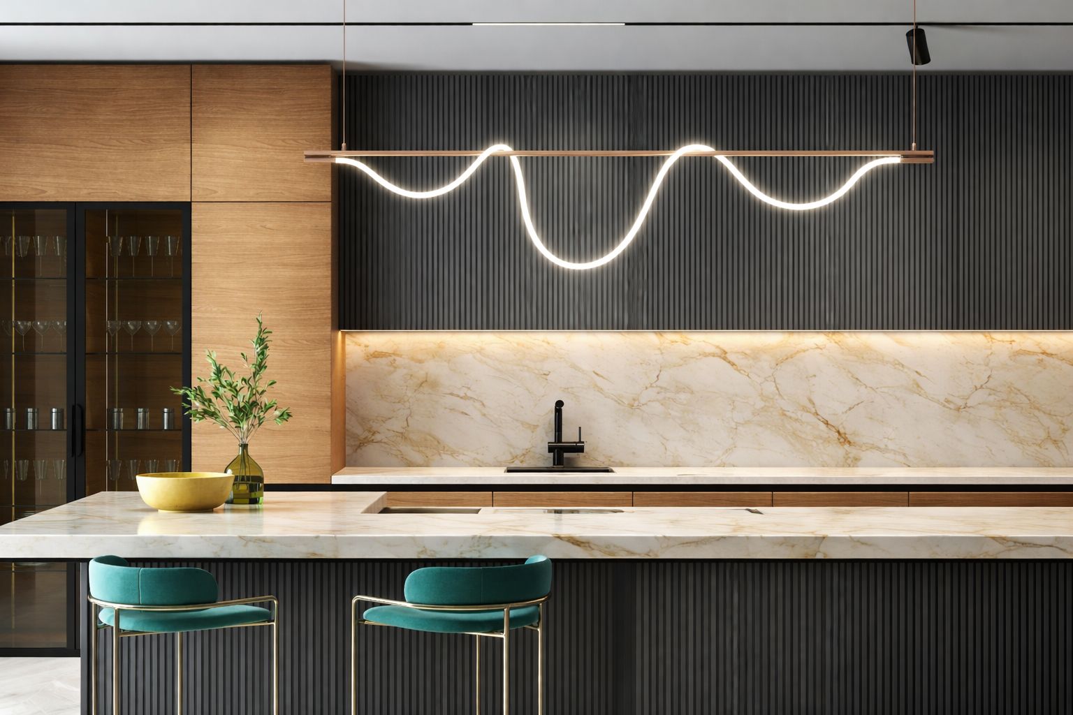 πάγκος κουζίνας 8055 με γυαλιστερή μαρμάρινη υφή – Praxitelis